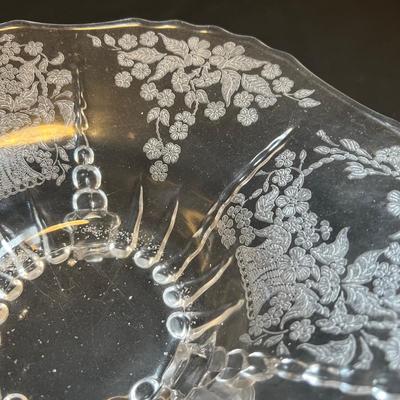 Etched Glass Bowl, Platter & More (M-RG)