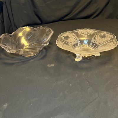 Etched Glass Bowl, Platter & More (M-RG)