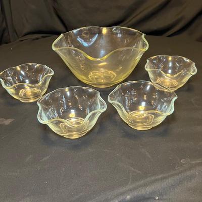 Etched Glass Bowl, Platter & More (M-RG)