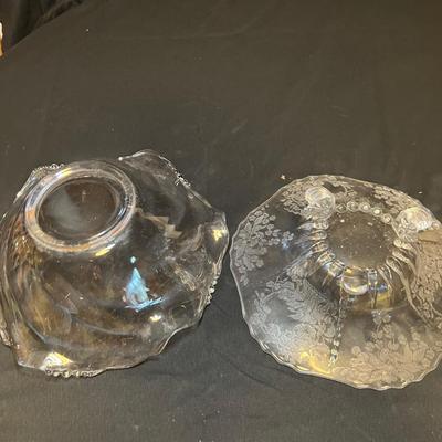 Etched Glass Bowl, Platter & More (M-RG)