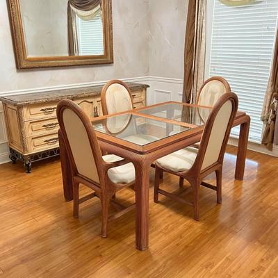 AMERICAN DREW ~ Split Reed Rattan Table & Chairs ~ *Read Details