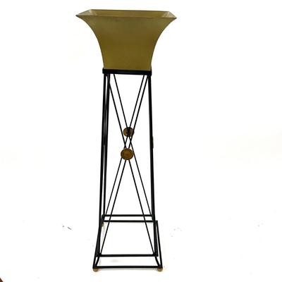 1071 Wrought Iron and Brass Pot Plant Stand