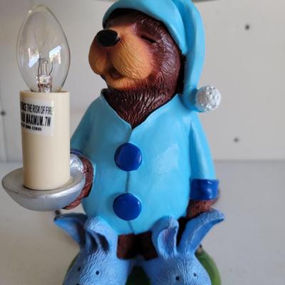 Accents Unlimited bear in bunny slippers bed time lamp