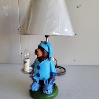 Accents Unlimited bear in bunny slippers bed time lamp
