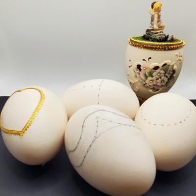 Cabashon Swarovski crystal ropes, beads, and Ostrich eggs