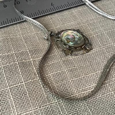 Silver 925 Necklace abalone Pendant