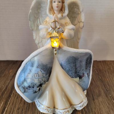 Bradford Exchange Thomas Kinkade Winter Angel of Light Angel of Faith 8"