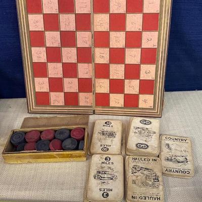 Vintage Checkers and Touring Game