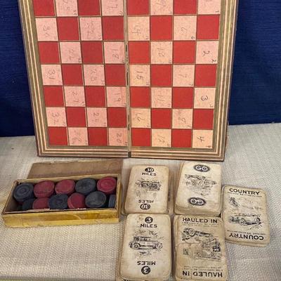 Vintage Checkers and Touring Game