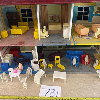 1950s Marx Metal Lithograph Doll House