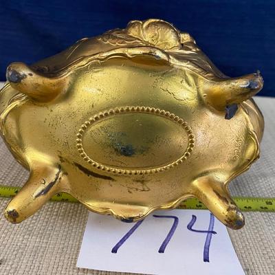 Antique Art Nouveau Gold Trinket Box