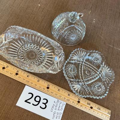Pressed Glass Celery Dish & Butter Dish
