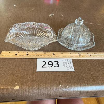 Pressed Glass Celery Dish & Butter Dish