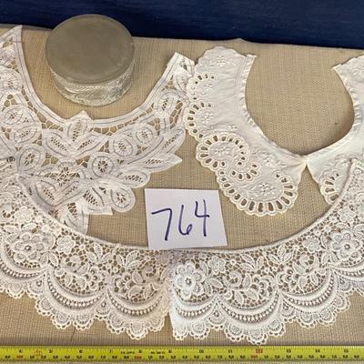 Vintage Lace Collars and Powder Jar