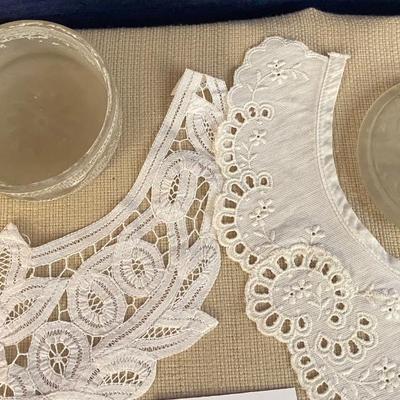 Vintage Lace Collars and Powder Jar