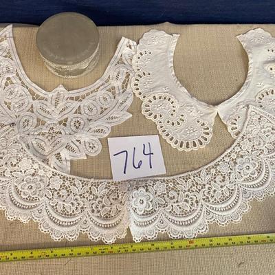 Vintage Lace Collars and Powder Jar