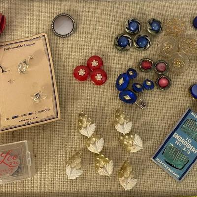 Vintage Buttons and Sewing