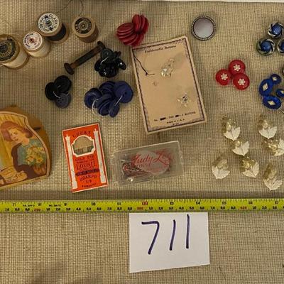 Vintage Buttons and Sewing