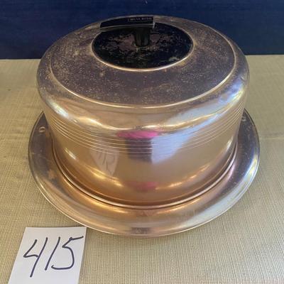 Vintage West Bend Coppertone Locking Cake Carrier