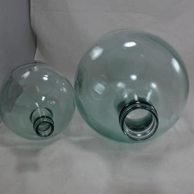 Lot of 2 Green Demijohns 12" & 16"