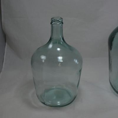 Lot of 2 Green Demijohns 12" & 16"