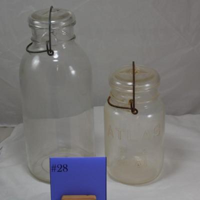 Lot of 2 Wired ATLAS Jars 11" & 7"