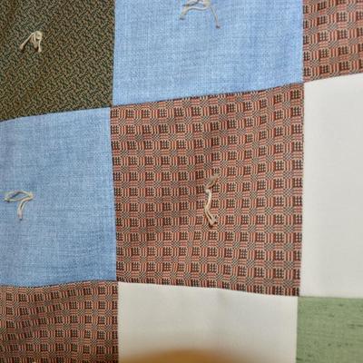 Vintage Earth Tone Patchwork Quilt 88"x97"