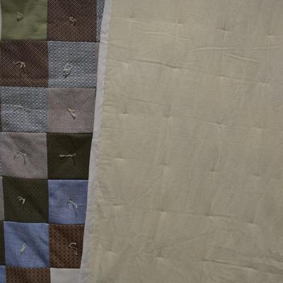Vintage Earth Tone Patchwork Quilt 88"x97"