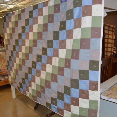 Vintage Earth Tone Patchwork Quilt 88"x97"