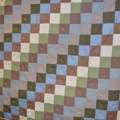 Vintage Earth Tone Patchwork Quilt 88"x97"