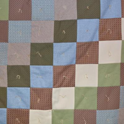 Vintage Earth Tone Patchwork Quilt 88"x97"