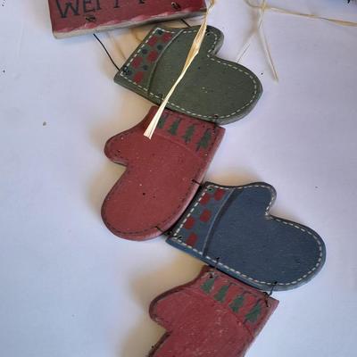 Christmas Decorations, wreath, pig ornament, stockings and more