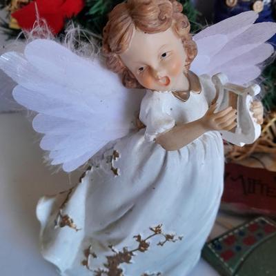 Christmas Decorations, wreath, pig ornament, stockings and more