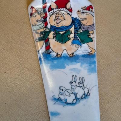 Christmas Decorations, wreath, pig ornament, stockings and more
