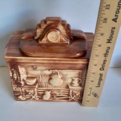 Vintage McCoy USA Cookie Jar, Colonial Fireplace 1960s