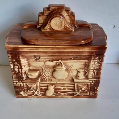 Vintage McCoy USA Cookie Jar, Colonial Fireplace 1960s