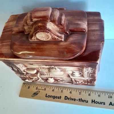 Vintage McCoy USA Cookie Jar, Colonial Fireplace 1960s