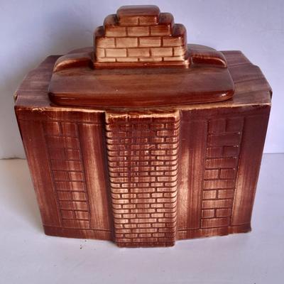 Vintage McCoy USA Cookie Jar, Colonial Fireplace 1960s