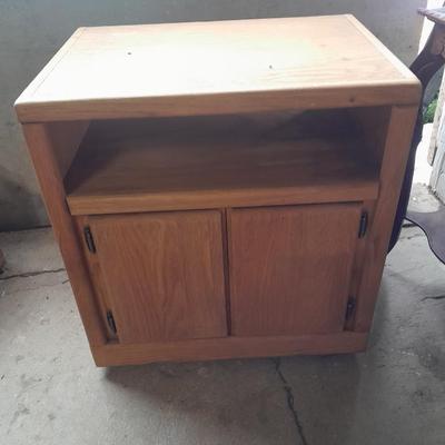 Rolling tv or microwave cabinet with storage
