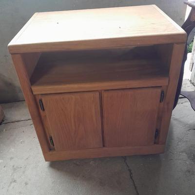 Rolling tv or microwave cabinet with storage