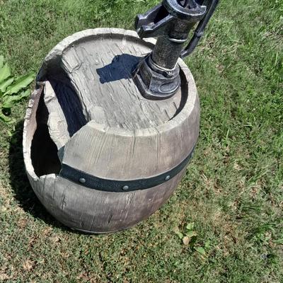 Ceramic Barrel electric patio / garden fountain