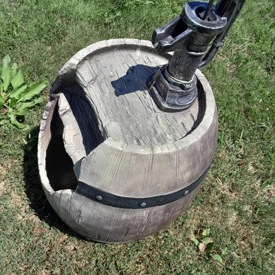Ceramic Barrel electric patio / garden fountain