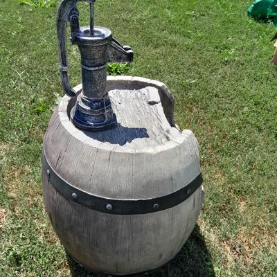 Ceramic Barrel electric patio / garden fountain