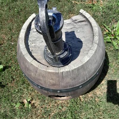 Ceramic Barrel electric patio / garden fountain