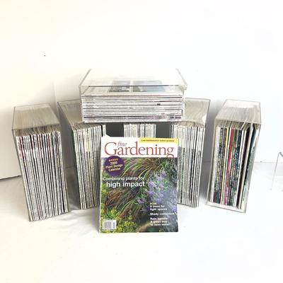 1075 Lot of Fine Gardening Magazines with Acrylic Holders