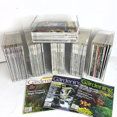 1075 Lot of Fine Gardening Magazines with Acrylic Holders