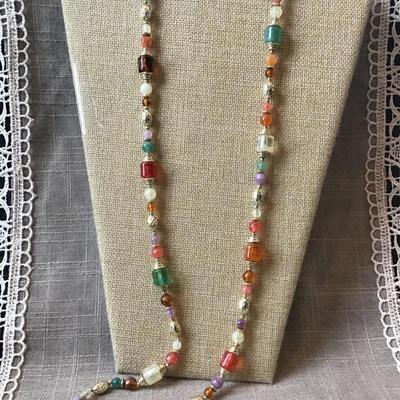 Vintage Multi Color Beaded Necklace