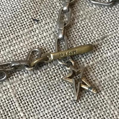 Vintage STAR Lucite Glass Rhinestones Enamel Flower Necklace Signed
