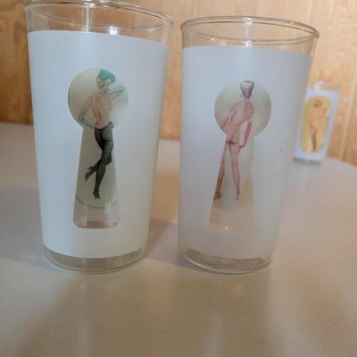 Assortment of RisquÃ© Adult Books and Glasses (O-DW)