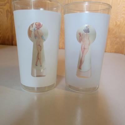 Assortment of RisquÃ© Adult Books and Glasses (O-DW)